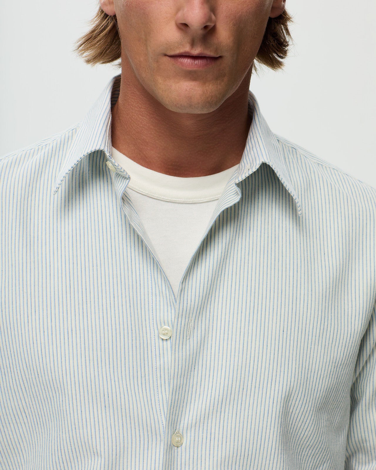 ROSIER Shirt – Ecru/Azure