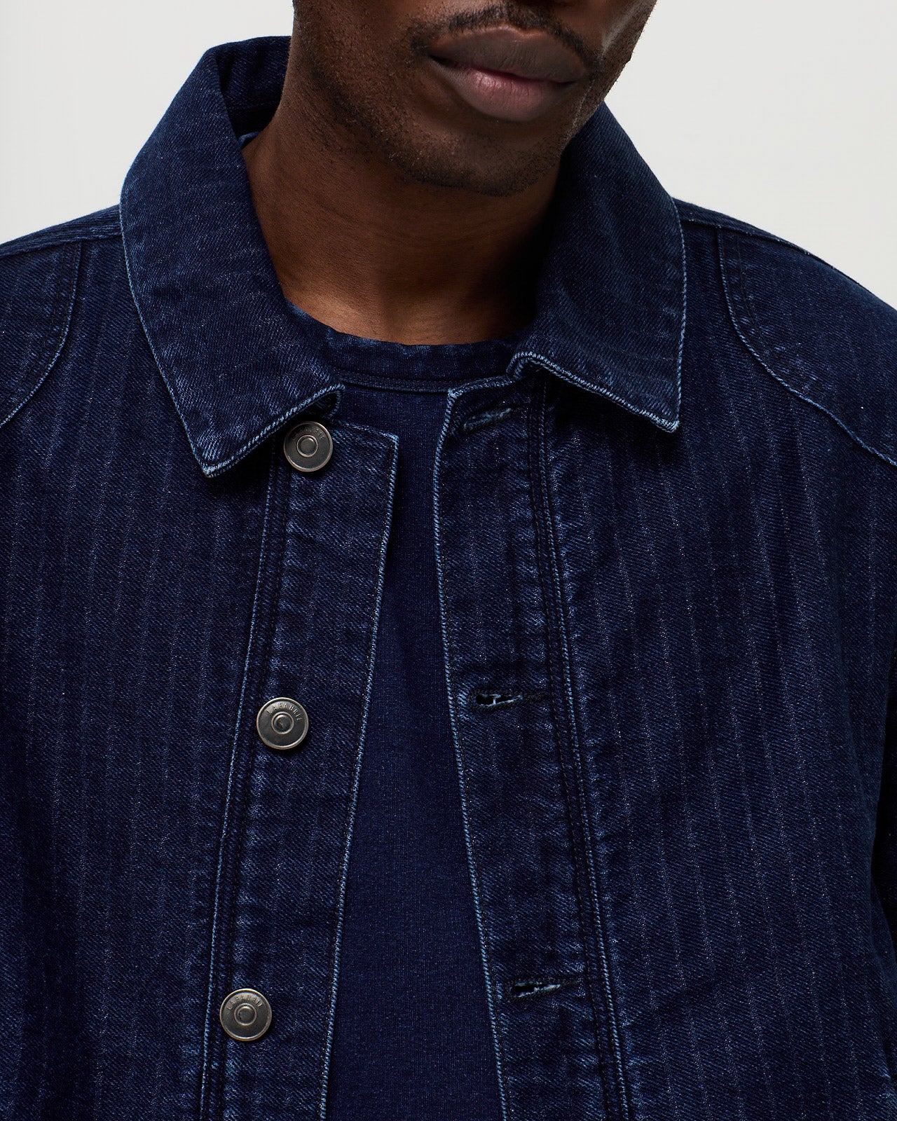 NELSON Jacket Indigo Stripes - Indigo Stone