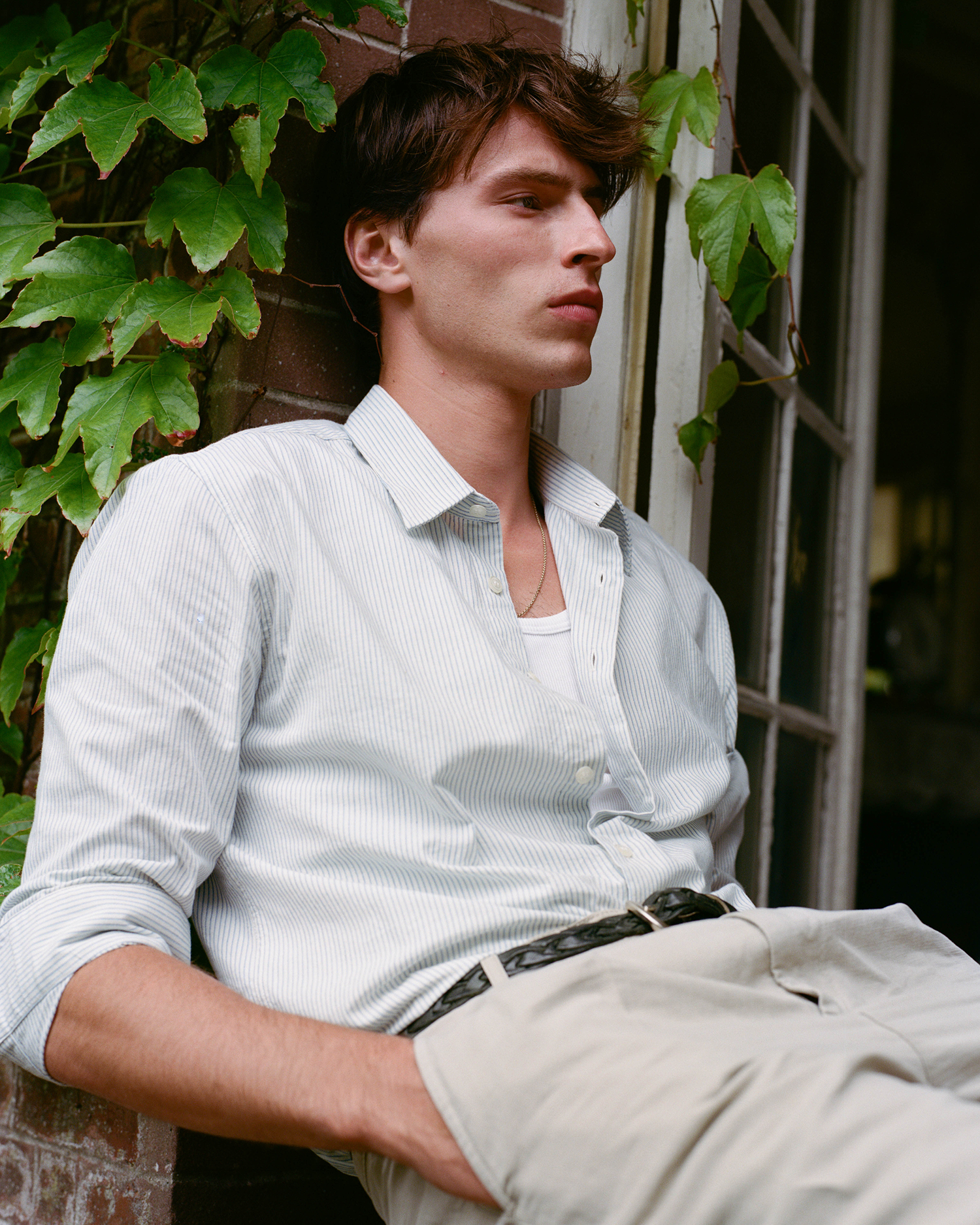ROSIER Shirt – Ecru/Azure