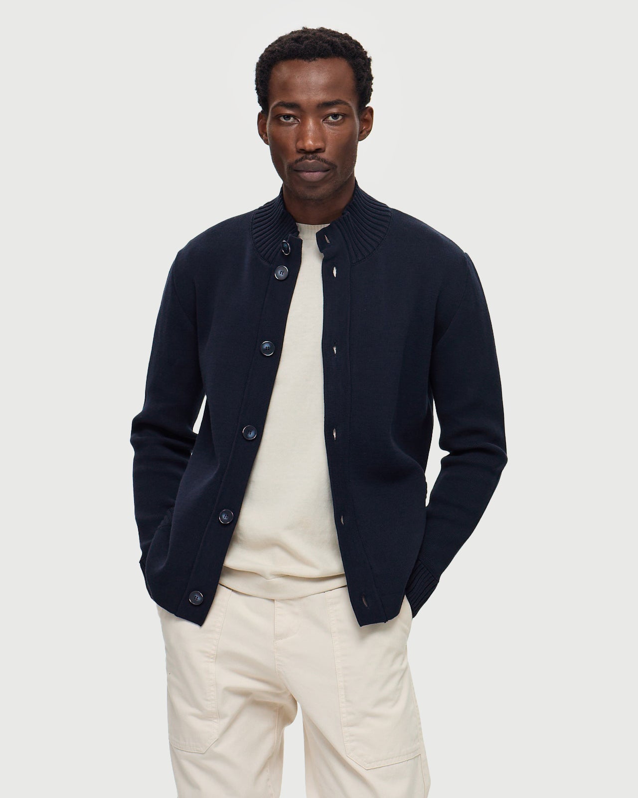 HUMBERTO Milano Knit Cardigan - Navy