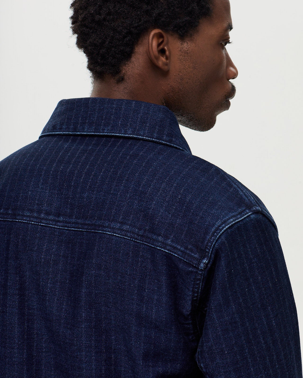 NELSON Jacket Indigo Stripes - Indigo Stone