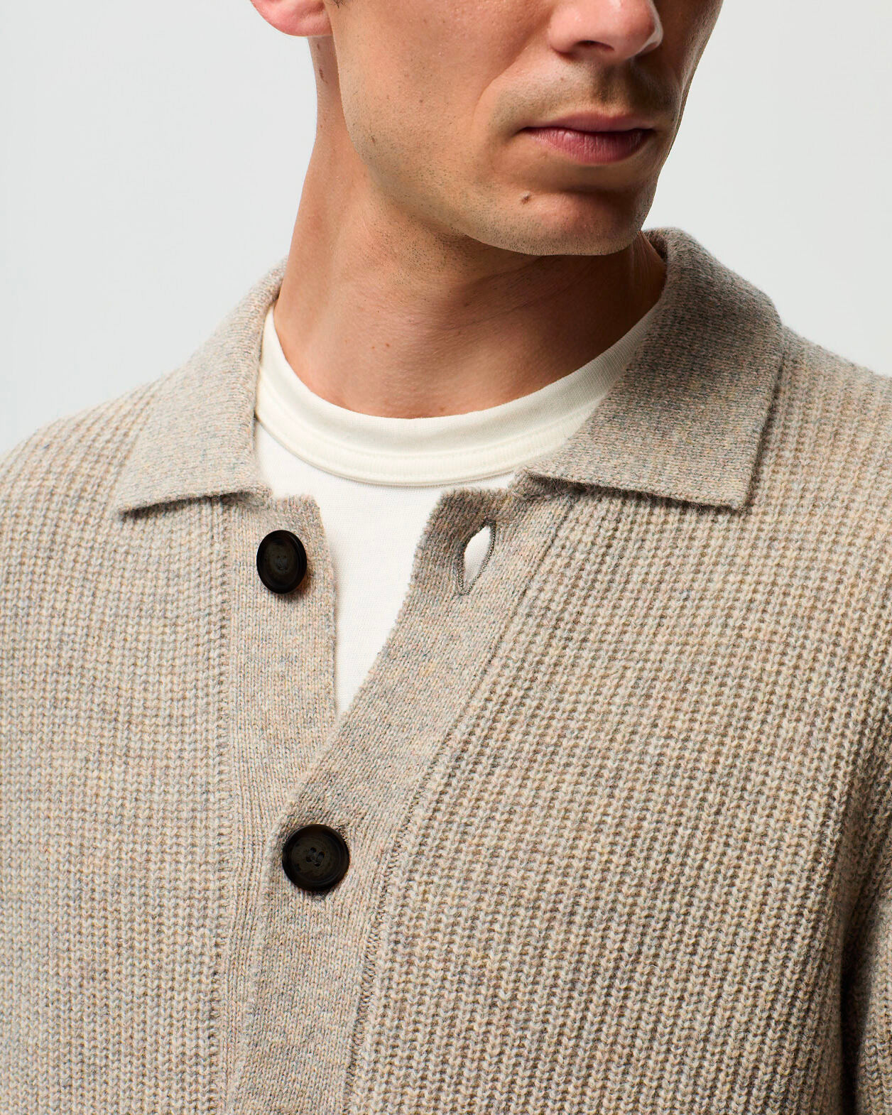 STEFANO Cardigan - Ash Beige