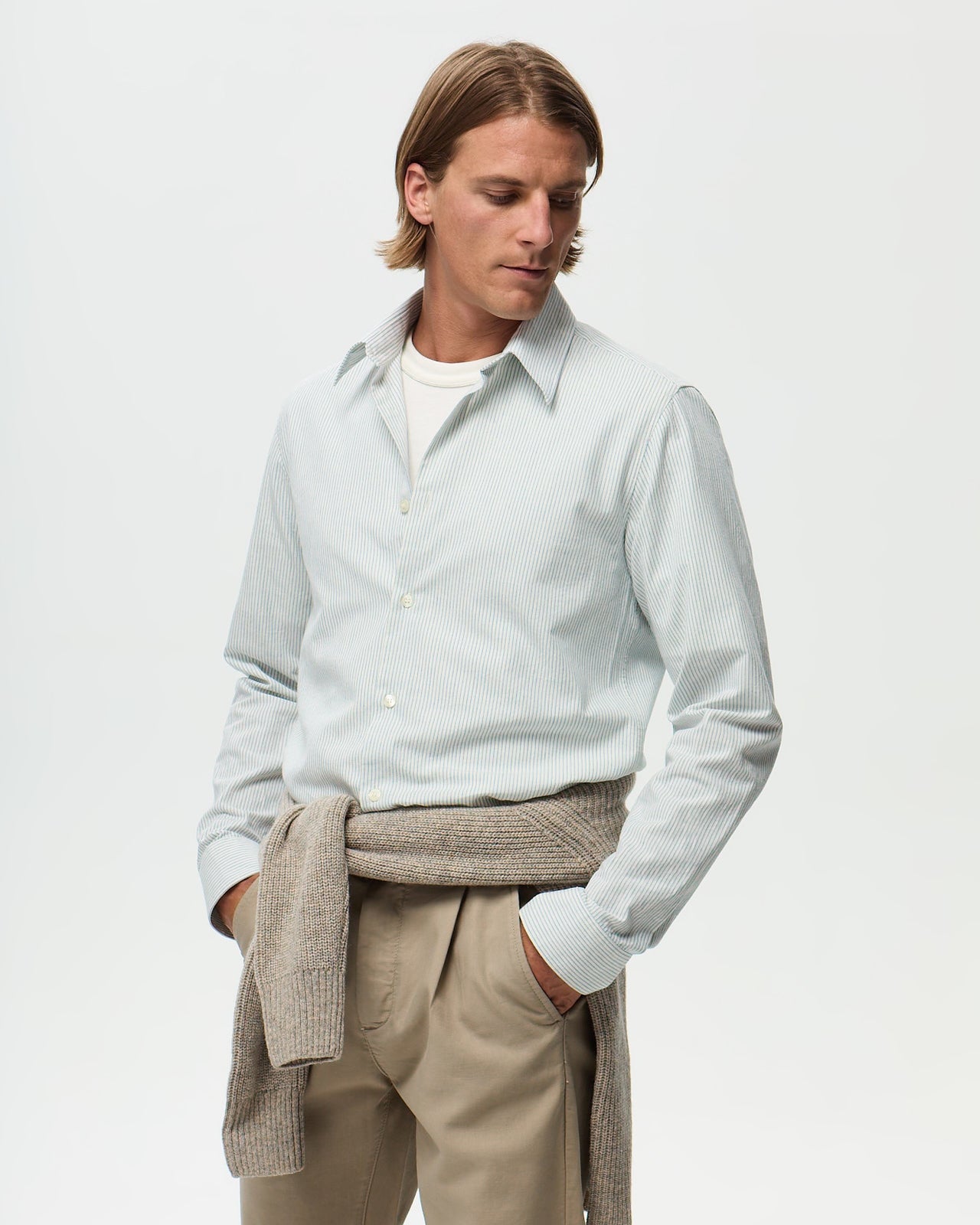 ROSIER Shirt – Ecru/Azure