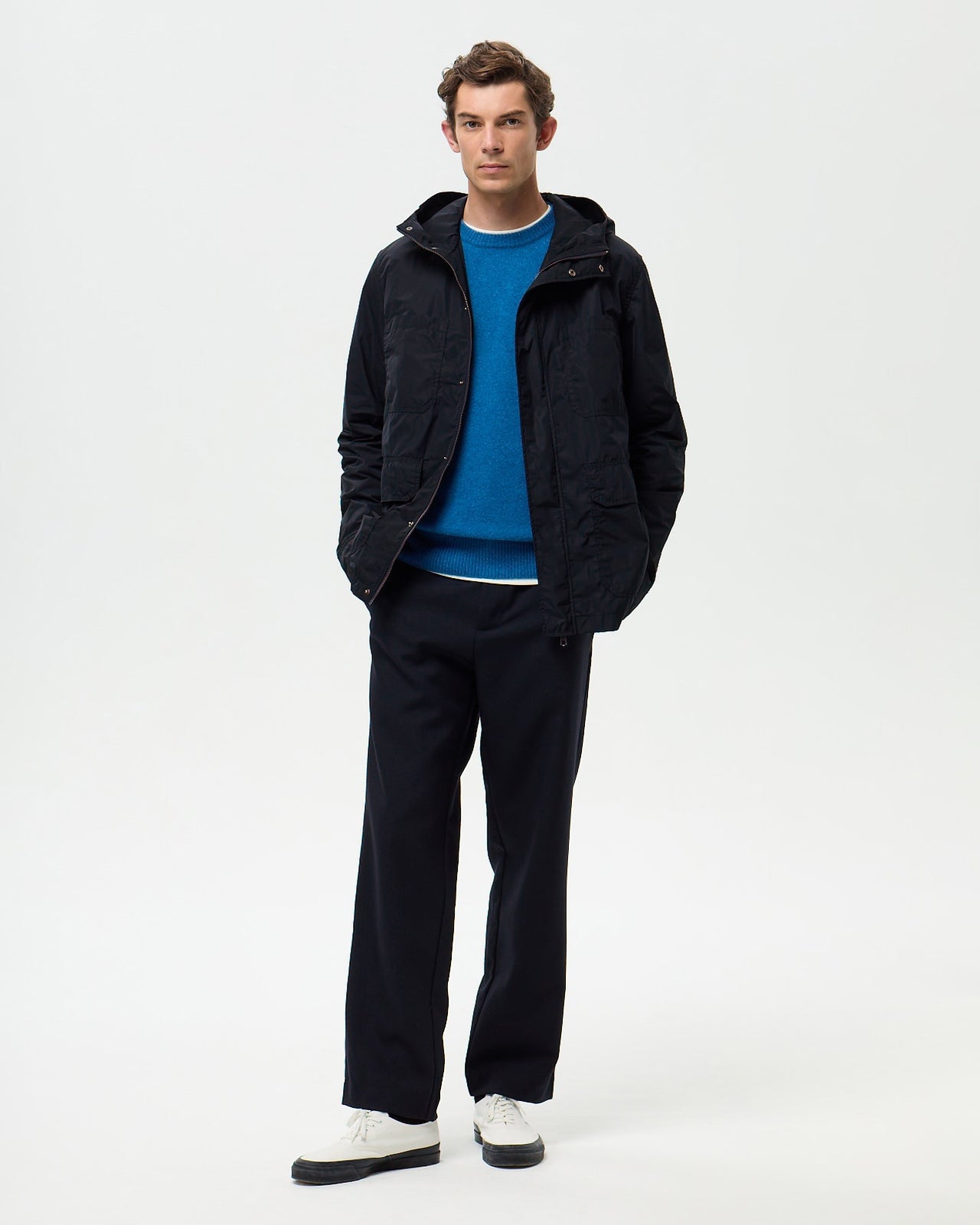 HUTTON Nylon Parka - Navy
