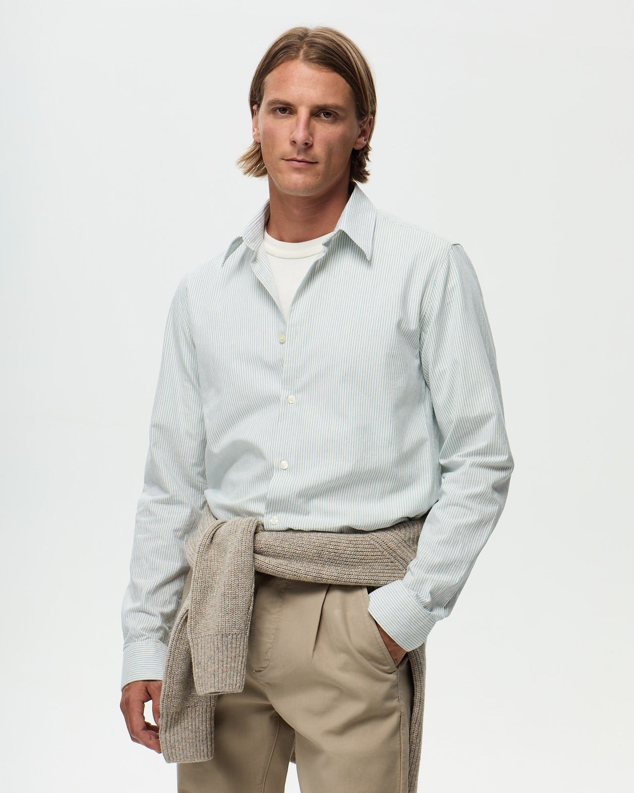 ROSIER Shirt – Ecru/Azure