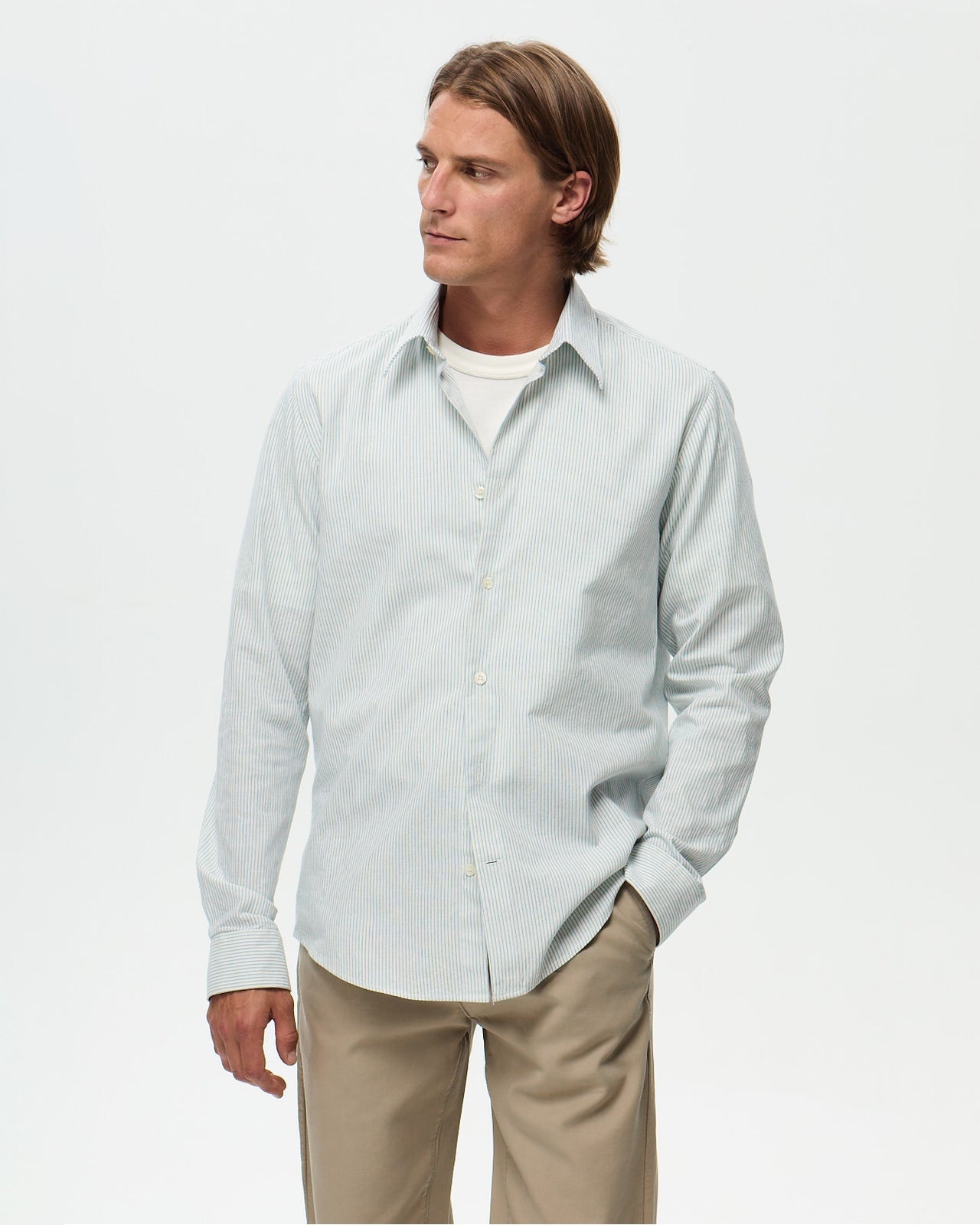ROSIER Shirt – Ecru/Azure