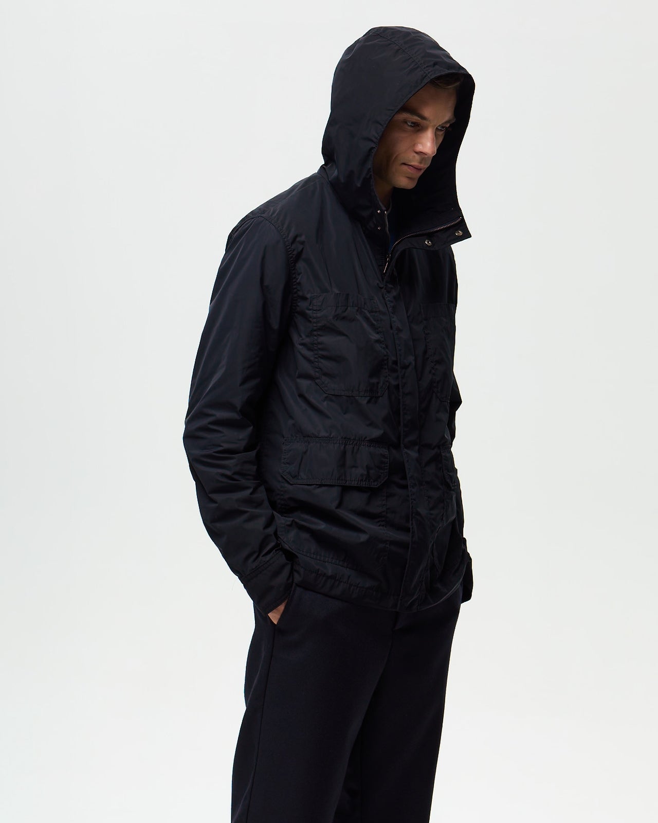 HUTTON Nylon Parka - Navy