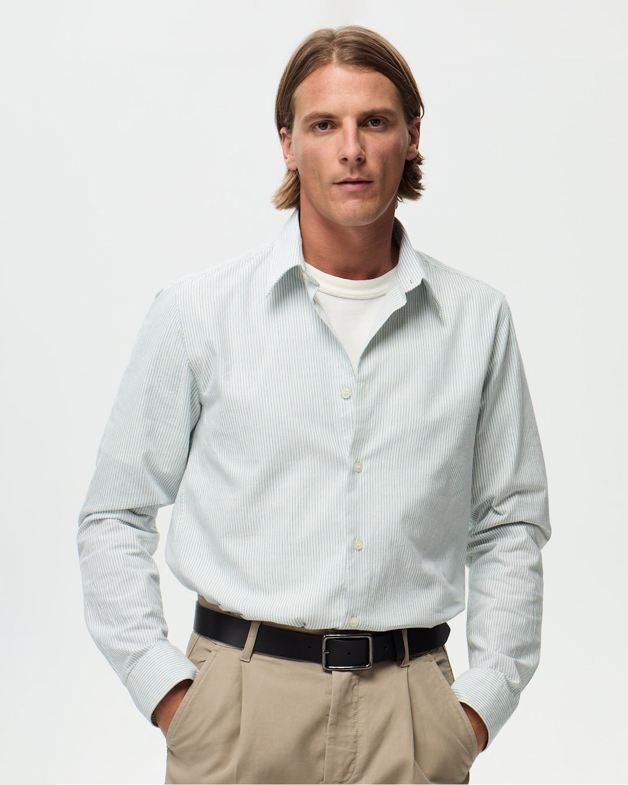 ROSIER Shirt – Ecru/Azure
