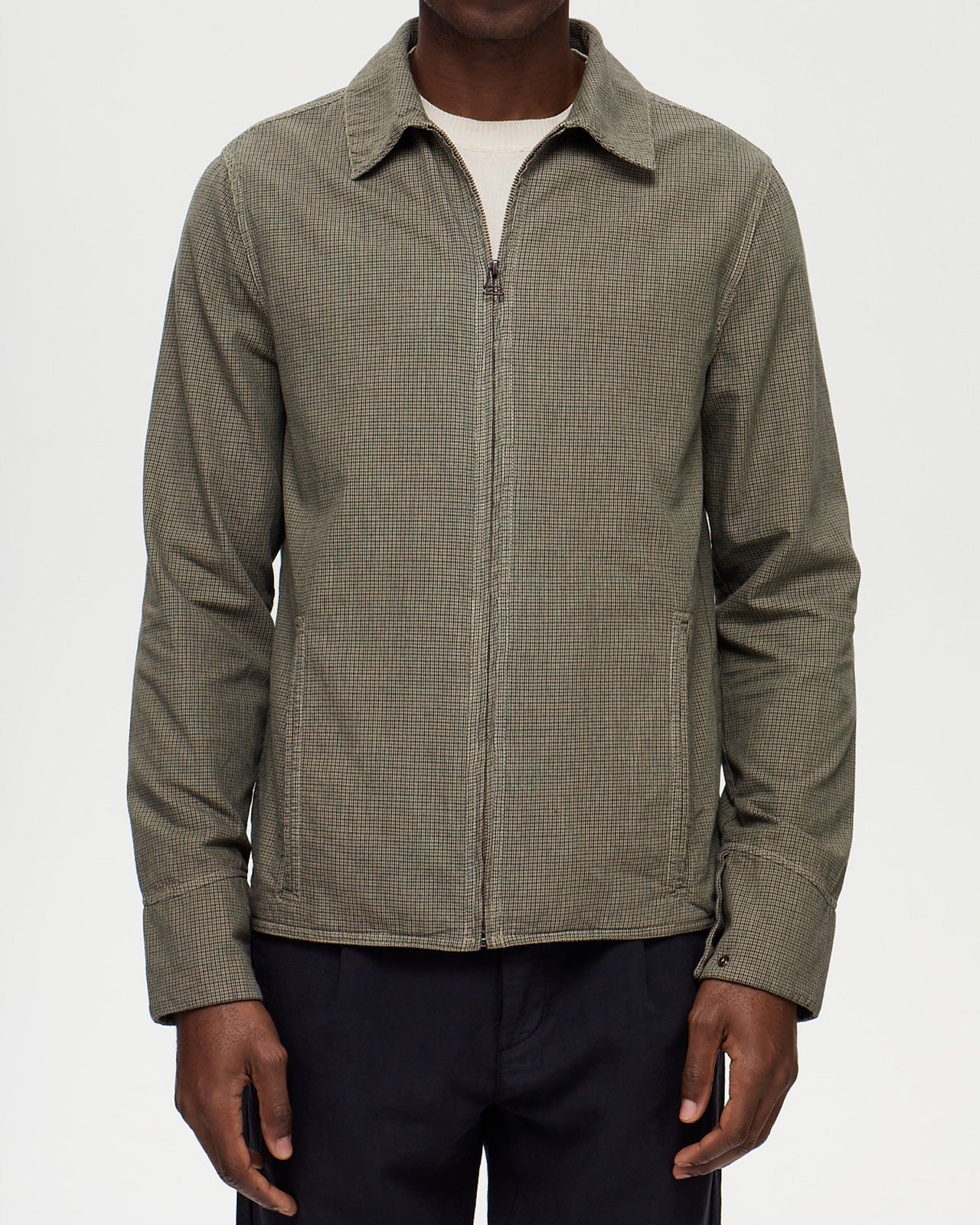 HITCHCOCK Houndstooth Jacket - Military Khaki